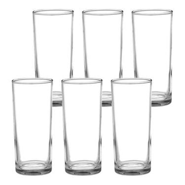 Imagem de Jogo De 6 Copos C/ 260ml Conjunto Copos Fundo Redondo Vidro - Clink