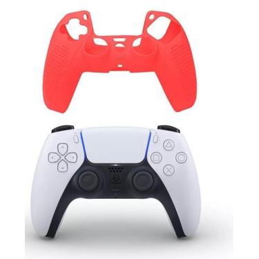 Imagem de Capa controle dualsense ps5 vermelha antiderrapante - GENCHIN