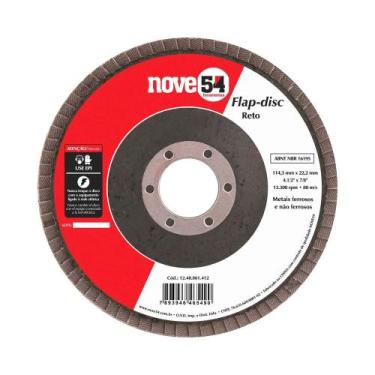 Imagem de Disco Flap De Desbaste Reto 4.1/2'' 115mm  G40 Com fibra  - Nove54 - V