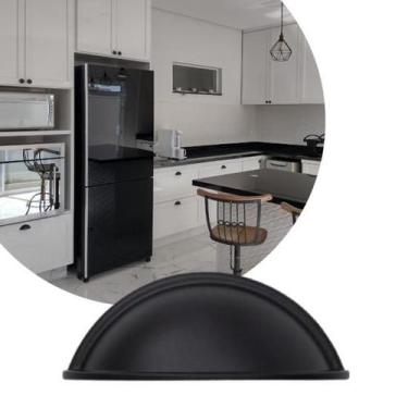 Imagem de Kit 10 Puxadores Concha puxador de cozinha - Telis Ferragens, Preto fo