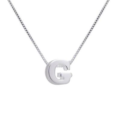 Imagem de Colar Corrente Letra Lisa Inicial Banhado Prata 925 - Papillon Semi Jó