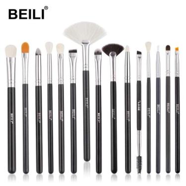 Imagem de Kit pincéis de maquiagem 15 Pçs Delineador De Sobrancelha Profissional