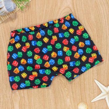 Imagem de Sunga Boxer Preta com Dados Coloridos para Meninos - TubeKids, 4, Pret