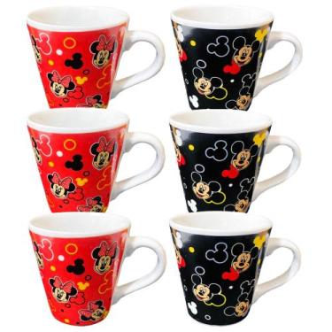 Imagem de 6 Caneca Xicara Personalizado Minnie e Mickey Disney de Porcelana 110 