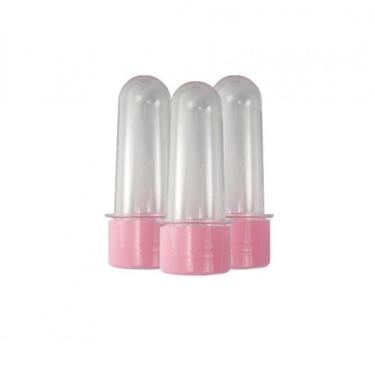 Imagem de Kit 20 Mini Tubete com tampa rosa 8cm Acrílico P/ Personalizar Festa -