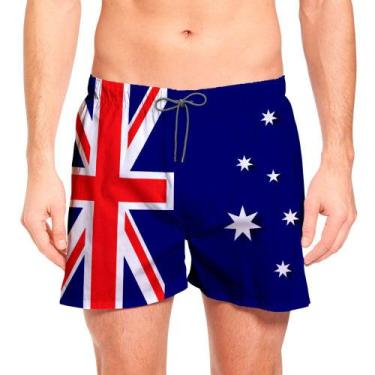 Imagem de Short Masculino Praia Curto Estampa Bandeira Austrália Copa - Bueno St