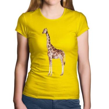 Imagem de Baby Look Algodão Girafa - Foca na Moda, Amarelo, GG