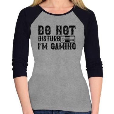 Imagem de Baby Look Raglan Do Not Disturb I'm Gaming Manga 3/4 - Foca na Moda, C