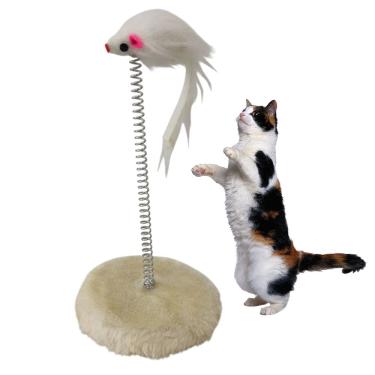 Imagem de Arranhador Gato Pet Ratinho Mola Guizo Brinquedo Interativo Felino Lazer Entretenimento Diversao Animal de Estimaçao