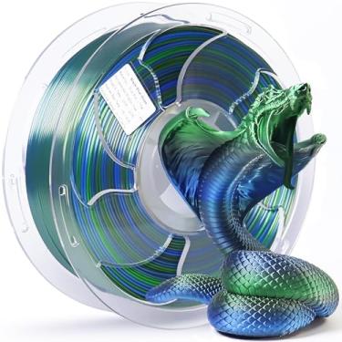 Imagem de Filamento PLA arco-íris 1,75 mm PLA Filamento para impressora 3D, filamento que muda de cor preto-azul-verde, seda arco-íris PLA vermelho-amarelo-azul, filamento SIKENHO Rainbow, filamento 3D +/-0,02