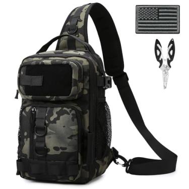 Imagem de Aocmpxs Mochila de pesca, mochila de pesca leve, bolsas táticas de ferramentas para equipamentos e equipamentos de pesca Storge com emblema da bandeira dos EUA e alicate de pesca (1 pacote cinza