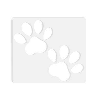 Imagem de BETAGT Modelo de impressão de pata dupla, modelos de roteador para marcenaria, 16 x 14 cm, modelos de incrustação de fresa acrílica, gabarito decorativo de roteador transparente, ferramenta de