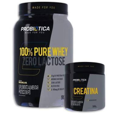 Imagem de 100% Pure Whey Zero Lactose Pote 900g + Creatina MonoHidratada 300g - 