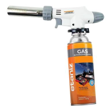 Imagem de Kit Maçarico Culinário Gourmet Profissional Flambar Solda com 1 Refil Gás Cartucho Etaniz