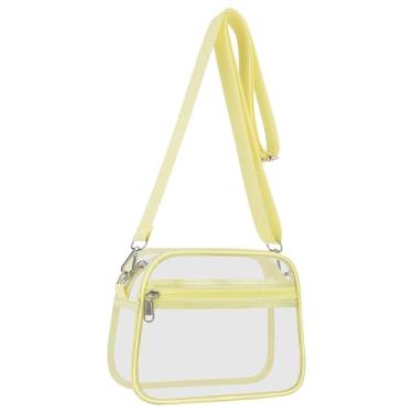 Imagem de USPECLARE Bolsa transparente para eventos de estádio bolsa transversal transparente para mulheres e homens para eventos esportivos, shows, festivais, Gema amarela