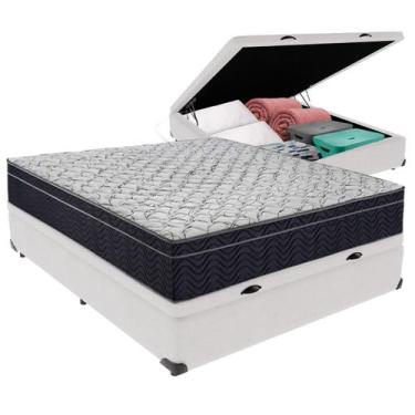 Imagem de Cama Box Baú Viúvo Branco + Colchão Airtech D45 D45 Ortobom