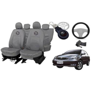 Imagem de Kit capa couro cinza Corolla + estilo e praticidade - ferro tech br