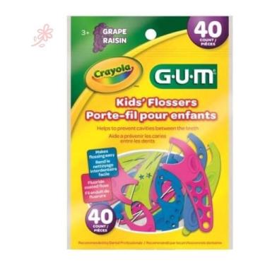 Imagem de Fio Dental Dente Flosser Infantil Com Cabo Crayola Gum 40un