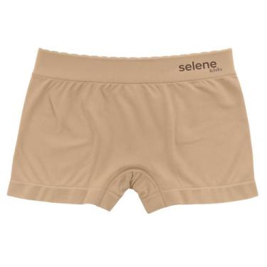 Imagem de Calcinha Infantil Boxer Sem Costura Selene, M, Chocolate