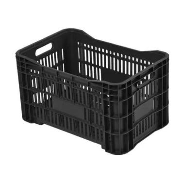 Imagem de Caixa Plástica Gradeada RP31 46L 31x36x55cm Preta, Vermelho