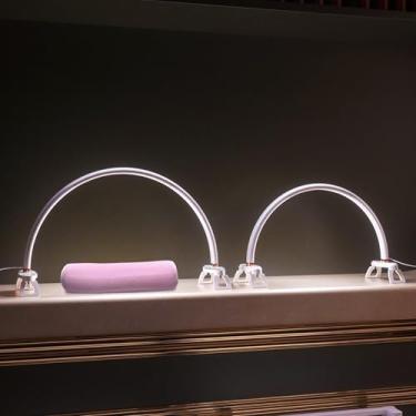 Imagem de BZJ Luminária De Mesa De Manicure De Duas Peças (20 Pol. E 24 Pol.) Com Luz Led Para Mesa, Vários Modos De Cor E Brilho Para Beleza, Cílios, Maquiagem, Tatuagem, Artesanato, Leitura, Spa, Salão De B