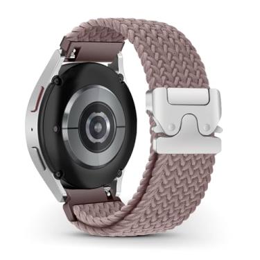 Imagem de RoYiio Pulseira de nylon para Samsung Galaxy Watch 7/6/5/4/FE, respirável de 20 mm, pulseira esportiva de nylon trançado para Garmin Vivoactive 6/Vivoactive 5/Forerunner 570 de 42 mm/Forerunner 165