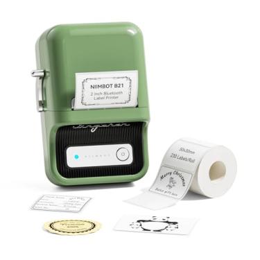 Imagem de NIIMBOT Máquina de fazer etiquetas B21 com fita adesiva portátil de 5 cm, etiquetadora térmica para jarra, preço de frasco, etiqueta de endereço para organização de escritório e casa, verde