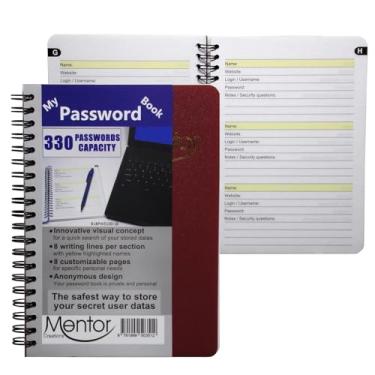 Imagem de My Password Book - 17,78 cm X 12,7 cm Senha de design de busca rápida e diário de código privado (Borgonha, Regular)