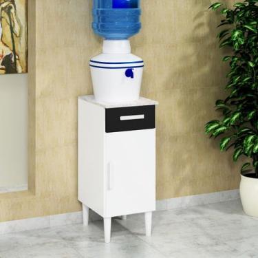 Imagem de Balcão Pequeno Suporte Galão de Água Cozinha Branco/Preto - Full Econo