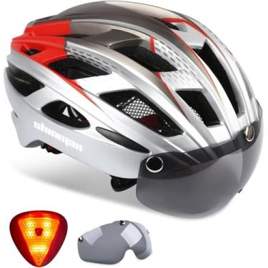Imagem de Shinmax Capacete De Bicicleta, Cpsc/Cpc Para Homens E Mulheres Adultos Com Óculos Magnéticos Luz Fundo Led Ajustável Ciclismo Sm-T69
