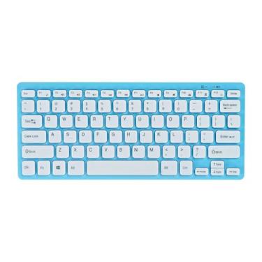 Imagem de ZGUZMCMK Teclado com Fio 78 Teclas Mini Ergonômico Presentes Digitação Silenciosa para Laptop Uso Industrial, azul