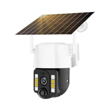 Imagem de Câmera IP Solar Externa De 5MP HD Com Cartão Sim 4G À Prova D'água Mon