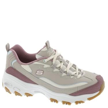 Imagem de Skechers D'Lites-Popular Vote Tênis feminino, Castanho-Acinzentado/Multi, 40