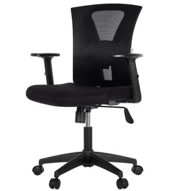 Imagem de Cadeira Escritório Giratória Nr-17 Diretor Blm0283 Blume Tela Mesh Preta Base Rodizio Nylon Preto