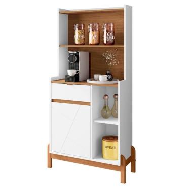 Imagem de Aparador Café 1 Porta E 1 Gaveta Kyoto Branco Cedro