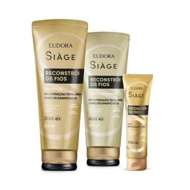 Imagem de Eudora kit siage reconstrói os fios shampoo+cond+cc cream