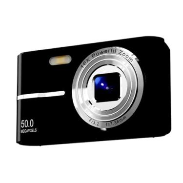 Imagem de Câmera digital Y2K 1080p com foco automático, câmera de vlogging de 50 MP, zoom digital 16X, antivibração, para viagem, selfie (preto)