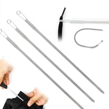 Imagem de 6 peças Ferramenta de rosca de cordão de mola para moletons com capuz, calças de moletom e shorts - Clipe rosqueador de corda de metal dobrável para costura fácil
