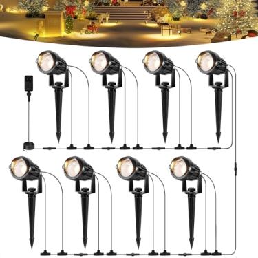 Imagem de OurLeeme Iluminação Led Para Áreas Externas - Holofotes À Prova D'Água 8 Em 1 Com Transformador De 60 W, Conectar Casa, Quintal, Jardim (Quente)