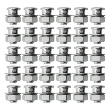 Imagem de YIJU 30 peças de braçadeira reguladora de cabo de freio, com porcas e arruelas, ajustador de fixação de âncoras de cabo para bicicleta, bicicletas, 13mm