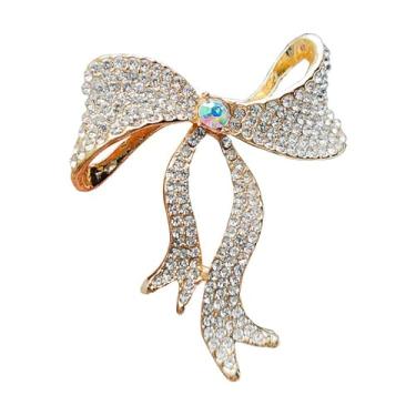 Imagem de Broche de laço CZ com strass brilhante para mulheres menina laço de cristal delicados broches moda elegante prata fita lapela alfinetes terno cerimônia roupas acessórios festa casamento dança banquete