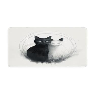 Imagem de Mouse pad dois gatos abraçando impressão computador mesa tapete gamer mouse pad para jogos de escritório em casa