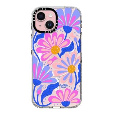 Imagem de CASETiFY Capa transparente para iPhone 15 [não amarela/2 m. Proteção contra quedas de grau militar/compatível com Magsafe] - Margarida mística - Transparente