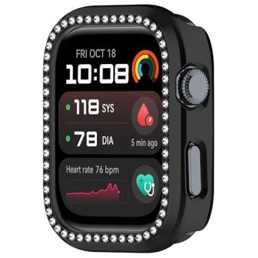 Imagem de Disscool Capa compatível com Huawei Watch D2 Smartwatch antiqueda rígida PC capa protetora de substituição diamante sintético acessórios para relógio (preto)