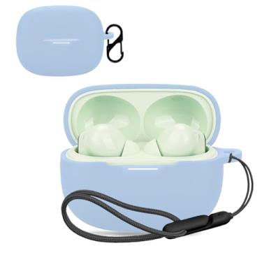 Imagem de NOUKAJU Capa protetora para Xiaomi Redmi Buds 6 Pro, capa protetora para fone de ouvido sem fio (com mosquetão + cordão) capa protetora para Redmi Buds 6 Pro (azul celeste)