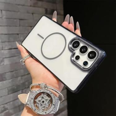 Imagem de Capa magnética translúcida para carregamento sem fio (para Galaxy A56/cinza)