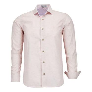 Imagem de Camisa Social Amil Ml Comfort Linho/viscose Passa Fácil 1809, Rosa beb