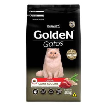 Imagem de Ração Golden Gatos Adultos sabor Carne e Arroz 3 Kg