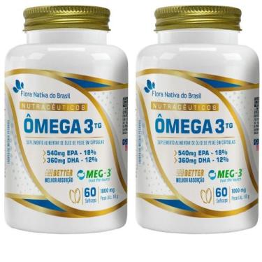 Imagem de KIT 2X Ômega 3 TG MEG-3 1000mg 60 Softcaps - Flora Nativa - Flora Nati