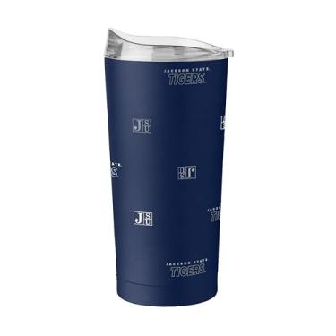 Imagem de Logo Brands Copo de aço inoxidável NCAA Jackson State Tigers Step & Repeat de 590 ml – Design de logotipo completo, parede dupla revestida a pó isolado a vácuo - mantém as bebidas quentes e frias por